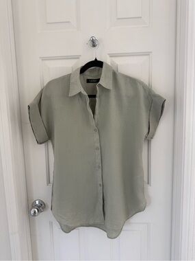 Ralph Lauren 100% linen Sage Button-Up Shirt